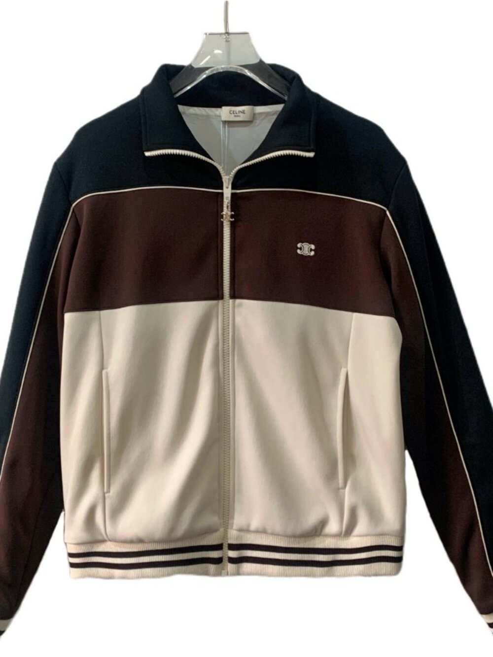 H32454 Celine Celine color-block pper long-sleeved jacket S size with tag